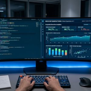 Interfaz de desarrollo avanzado de software a la medida con módulos de analítica gerencial integrados por TECNA ICE.